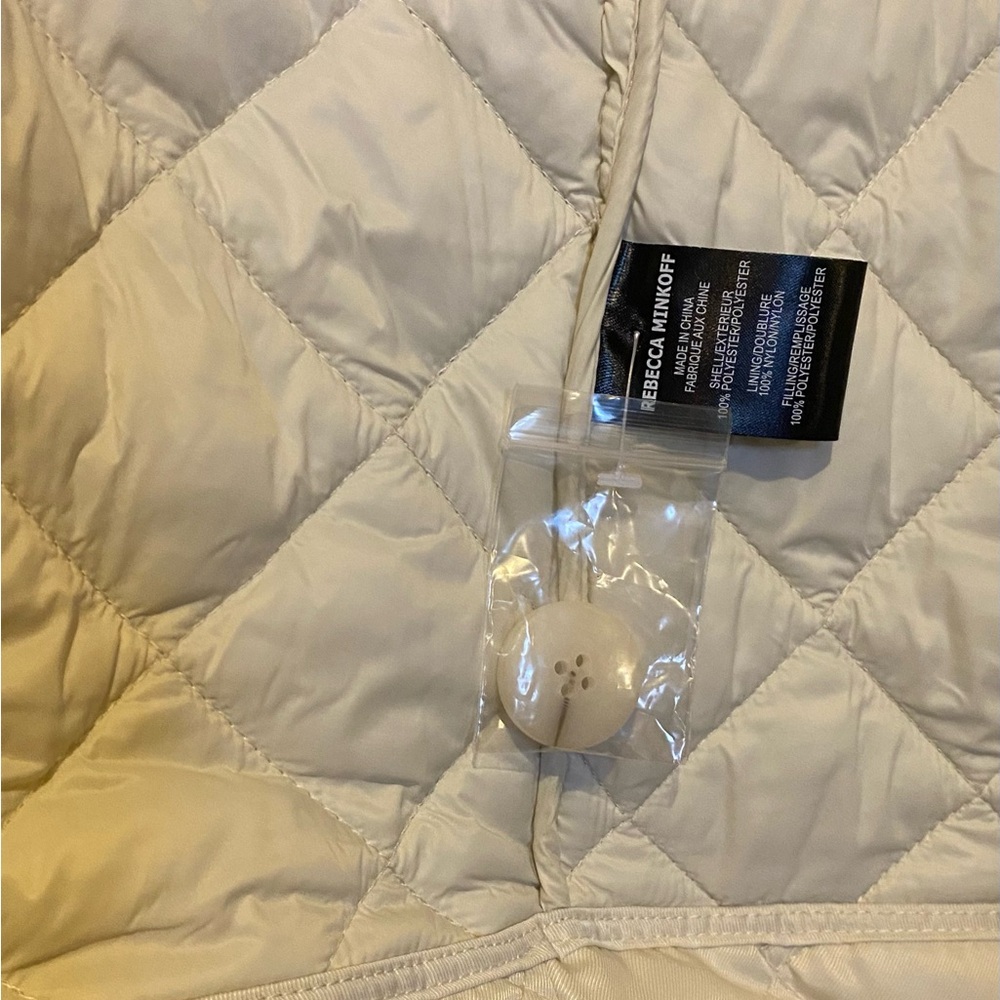 Rebecca Minkoff White Quilted Puffer Trench Coat - Picture 9 of 11